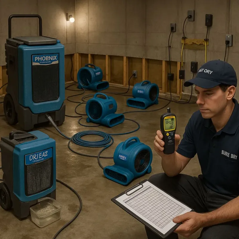 Structural Drying and Dehumidification process in Williston Park, NY